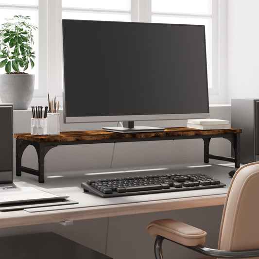Monitor Stand Smoked Oak 33.5"x9.1"x6.1" Engineered Wood
