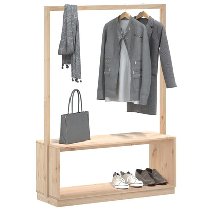 Clothes Rack Natural Pine Solid pine wood (untreated) Compact