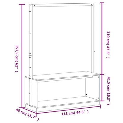 Clothes Rack Natural Pine Solid pine wood (untreated) Compact