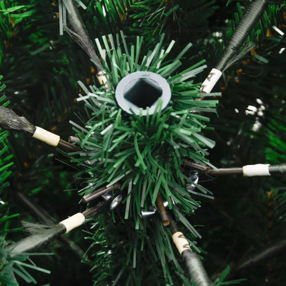 Artificial Hinged Christmas Tree Green with Red PVC, PE, Metal