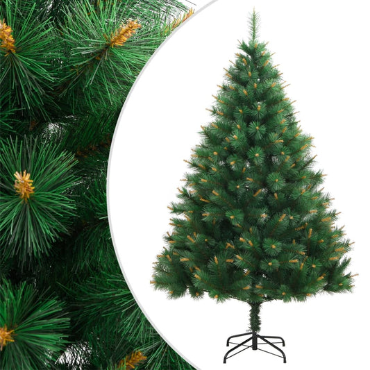 Artificial Hinged Christmas Tree Green and Yellow PVC, metal Medium