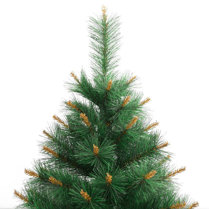 Artificial Hinged Christmas Tree Green and Yellow PVC, metal Medium