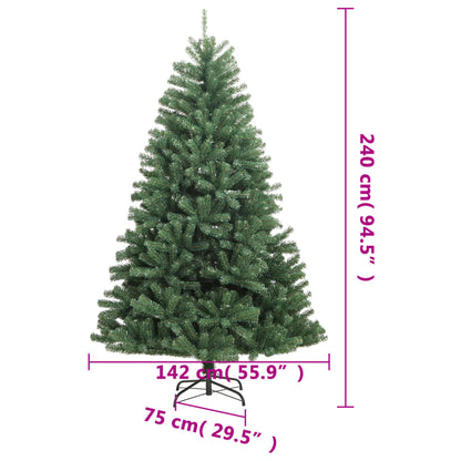 Artificial Hinged Christmas Tree with Stand Green 94.5"