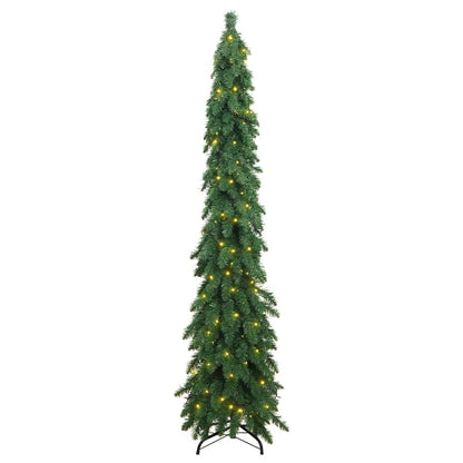 Artificial Christmas Tree Green, Warm White PVC, Metal 82.7 in
