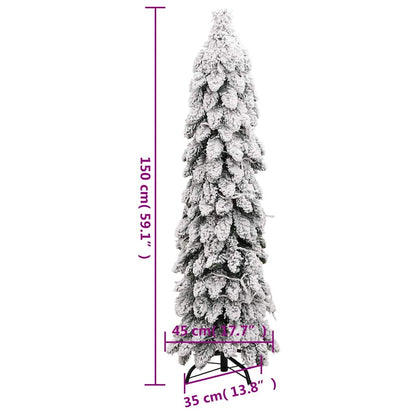 Artificial Pre-lit Christmas Tree with 80 LEDs and Flocked Snow 59.1"