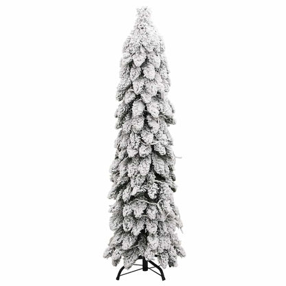 Artificial Pre-lit Christmas Tree with 80 LEDs and Flocked Snow 59.1"