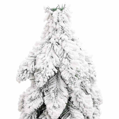 Artificial Pre-lit Christmas Tree with 80 LEDs and Flocked Snow 59.1"