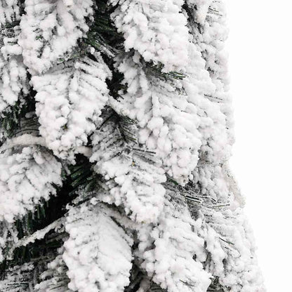Artificial Pre-lit Christmas Tree with 80 LEDs and Flocked Snow 59.1"