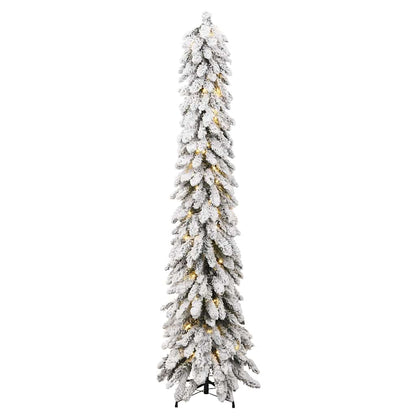 Artificial Christmas Tree Green and white PVC, Metal 82.7 in tall