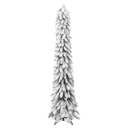 Artificial Christmas Tree Green and white PVC, Metal 82.7 in tall