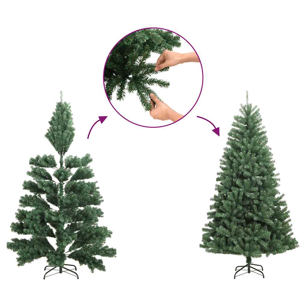 Artificial Christmas Tree Green and white PVC, Metal 82.7 in tall