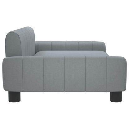 Kids Sofa Light Grey Fabric (100% polyester), solid pine wood, foam