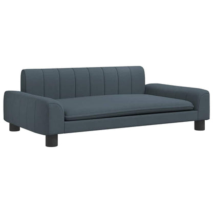 Kids Sofa Dark Grey Polyester, Solid Pine Wood, Foam Mini Durable