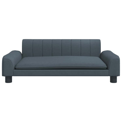 Kids Sofa Dark Grey Polyester, Solid Pine Wood, Foam Mini Durable