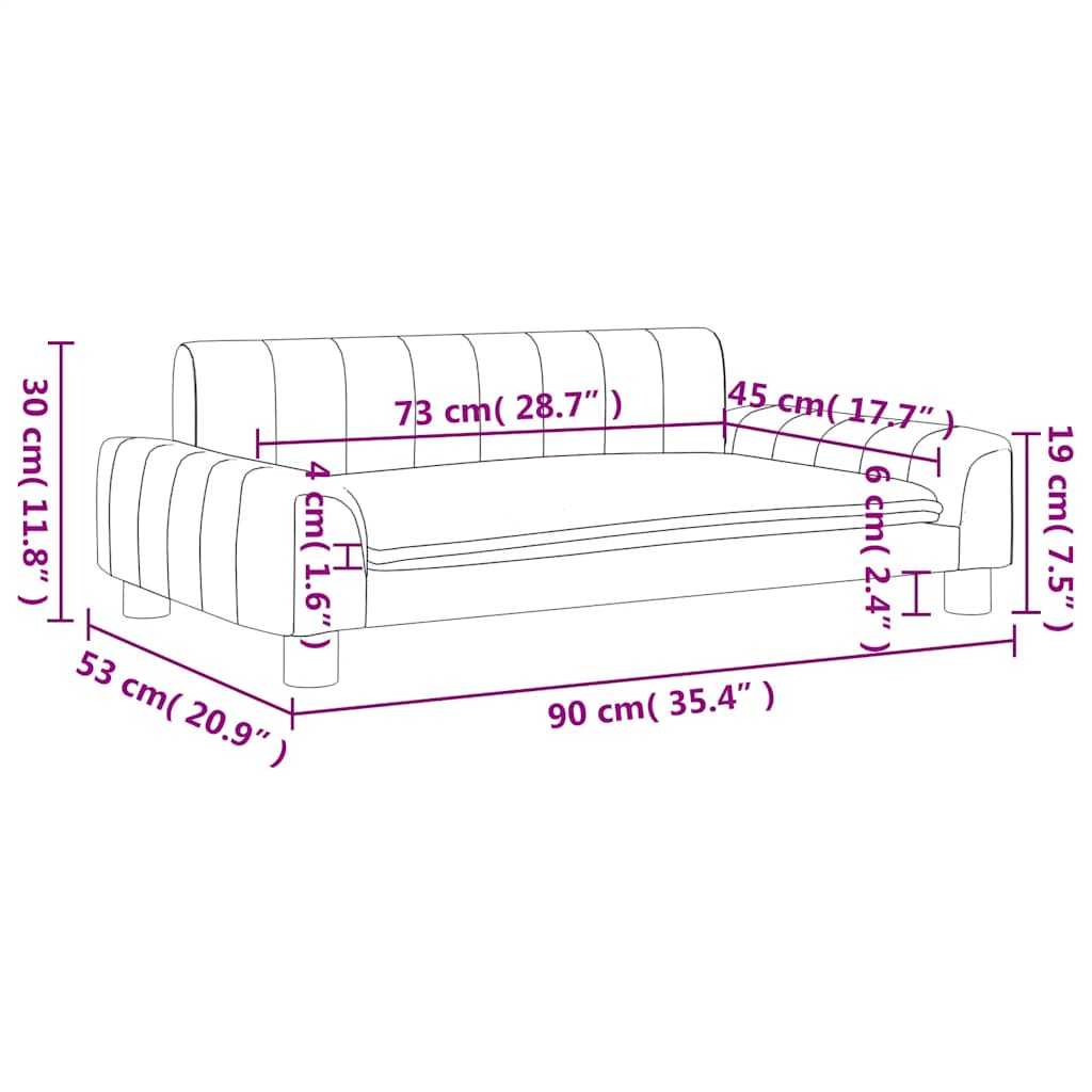 Kids Sofa Dark Grey Polyester, Solid Pine Wood, Foam Mini Durable