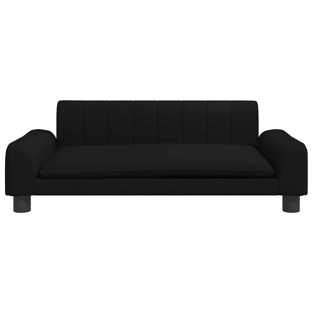 Kids Sofa Black Solid pine wood frame, polyester fabric, foam filling