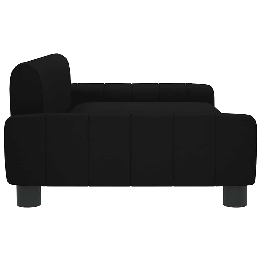 Kids Sofa Black Solid pine wood frame, polyester fabric, foam filling
