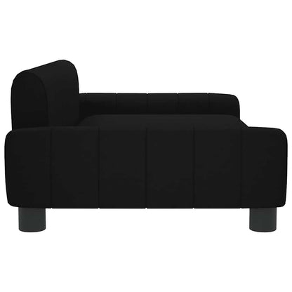 Kids Sofa Black Solid pine wood frame, polyester fabric, foam filling