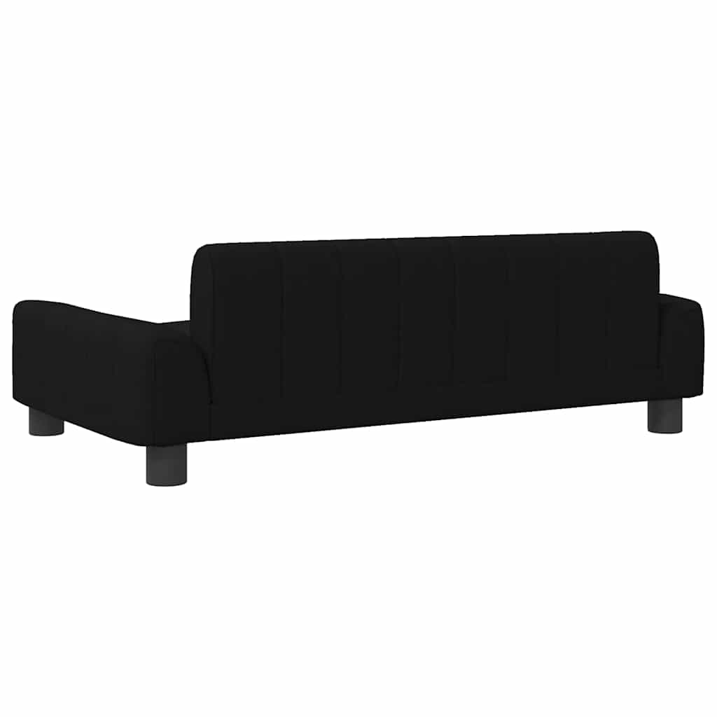 Kids Sofa Black Solid pine wood frame, polyester fabric, foam filling