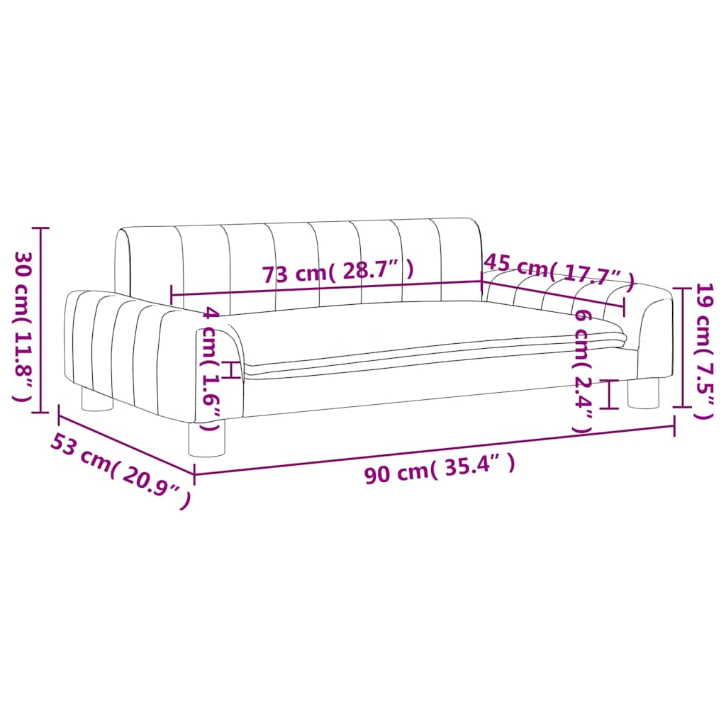 Kids Sofa Black Solid pine wood frame, polyester fabric, foam filling