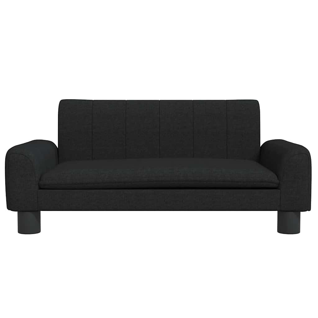 Kids Sofa Black Polyester, Solid Pine Wood, Foam Mini