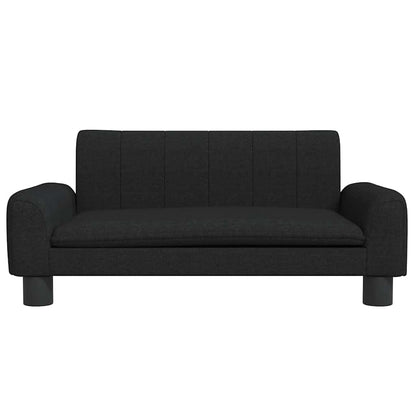 Kids Sofa Black Polyester, Solid Pine Wood, Foam Mini