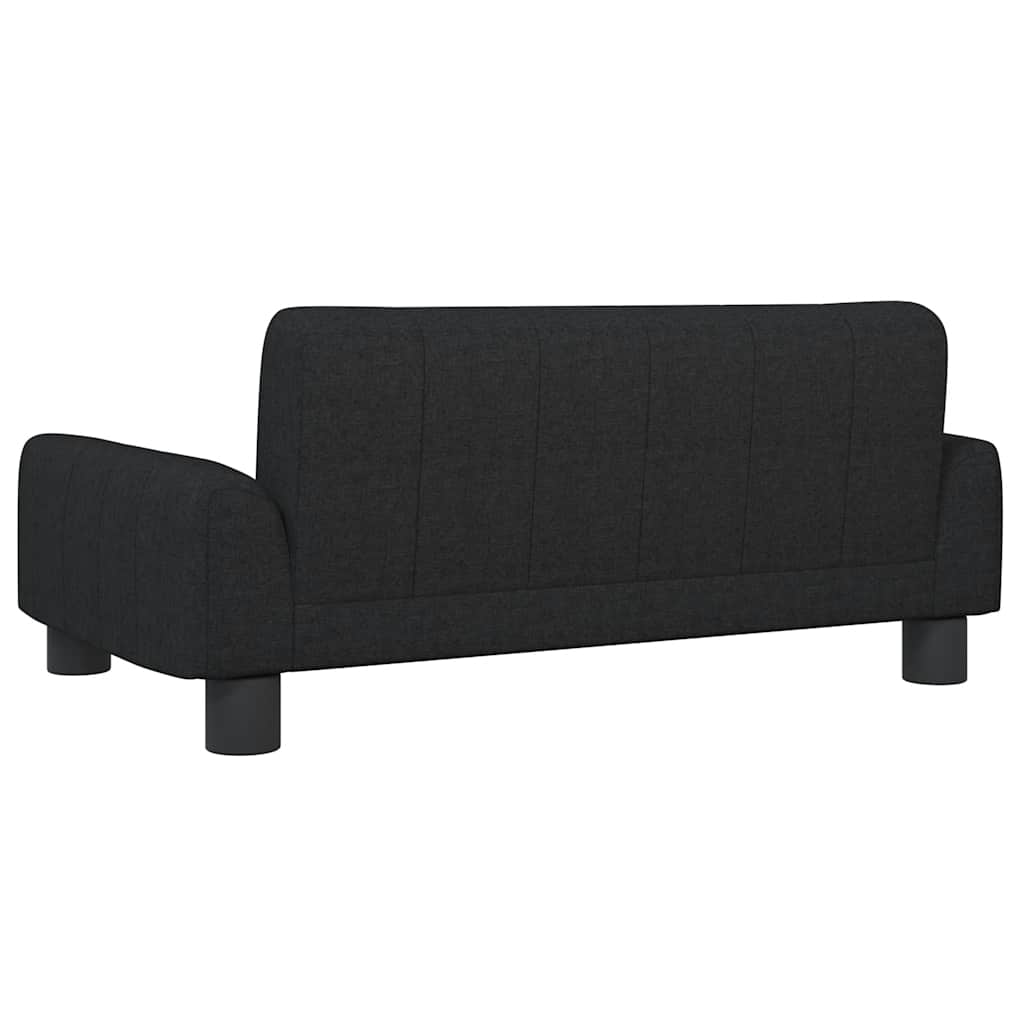 Kids Sofa Black Polyester, Solid Pine Wood, Foam Mini