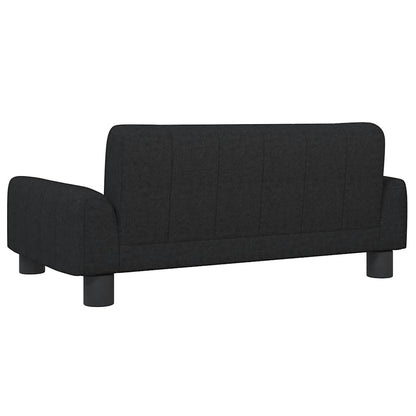Kids Sofa Black Polyester, Solid Pine Wood, Foam Mini