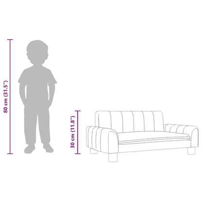 Kids Sofa Black Polyester, Solid Pine Wood, Foam Mini