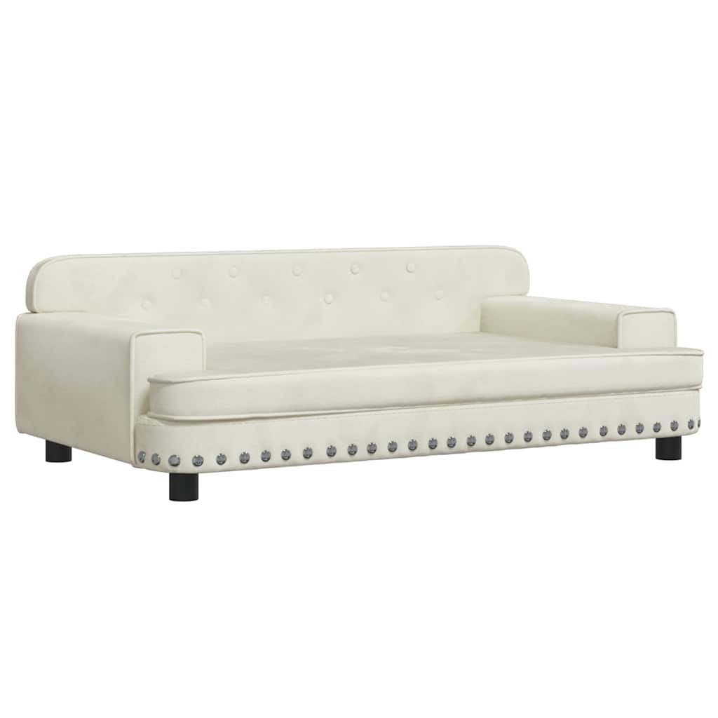 Kids Sofa Cream Velvet, solid pine wood, foam Mini Durable