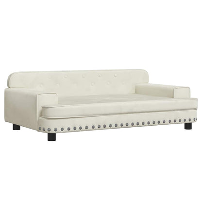 Kids Sofa Cream Velvet, solid pine wood, foam Mini Durable