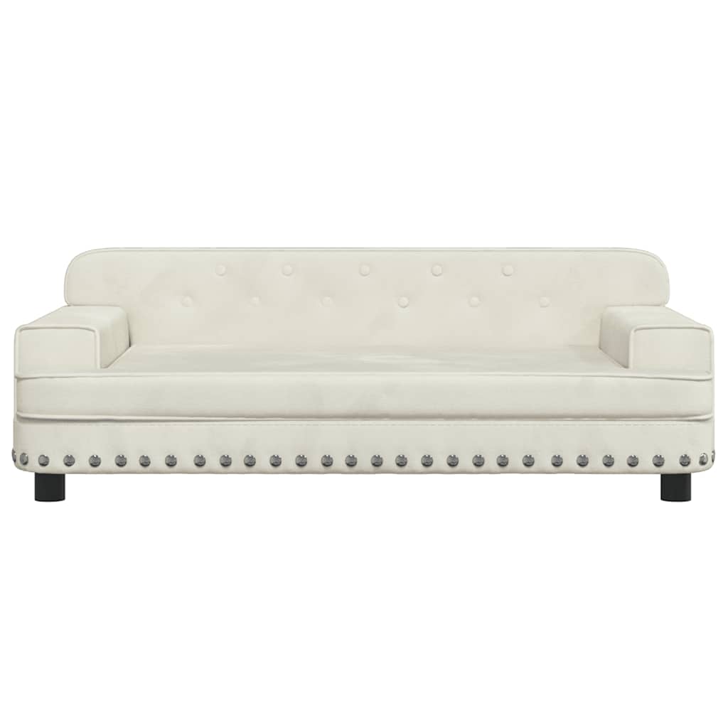 Kids Sofa Cream Velvet, solid pine wood, foam Mini Durable