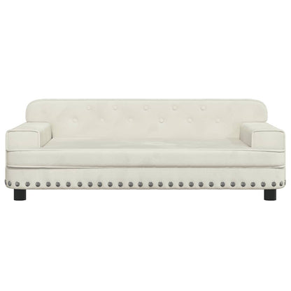 Kids Sofa Cream Velvet, solid pine wood, foam Mini Durable