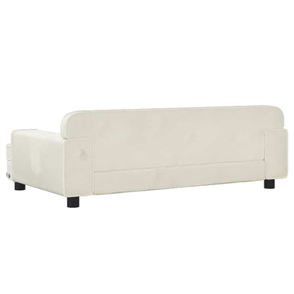 Kids Sofa Cream Velvet, solid pine wood, foam Mini Durable