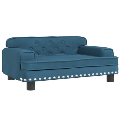 Kids Sofa Blue Velvet, pine wood, foam, plastic Mini Modern
