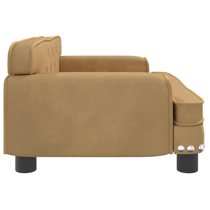 Kids Sofa Brown Velvet, solid pine wood, plastic Mini Durable