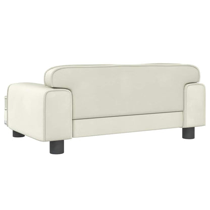 Kids Sofa Cream Velvet (100% polyester), solid pine wood, plastic
