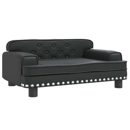 Kids Sofa Black Faux leather, solid pine wood, foam Mini Modern