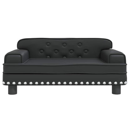 Kids Sofa Black Faux leather, solid pine wood, foam Mini Modern