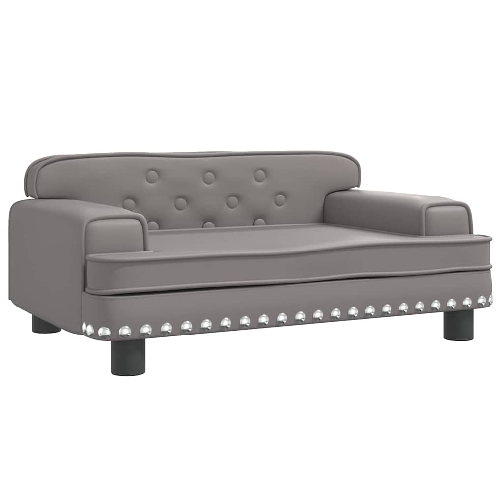 Kids Sofa Grey Faux Leather Mini Attractive Design Kids Sofa