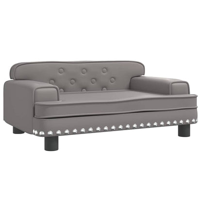 Kids Sofa Grey Faux Leather Mini Attractive Design Kids Sofa