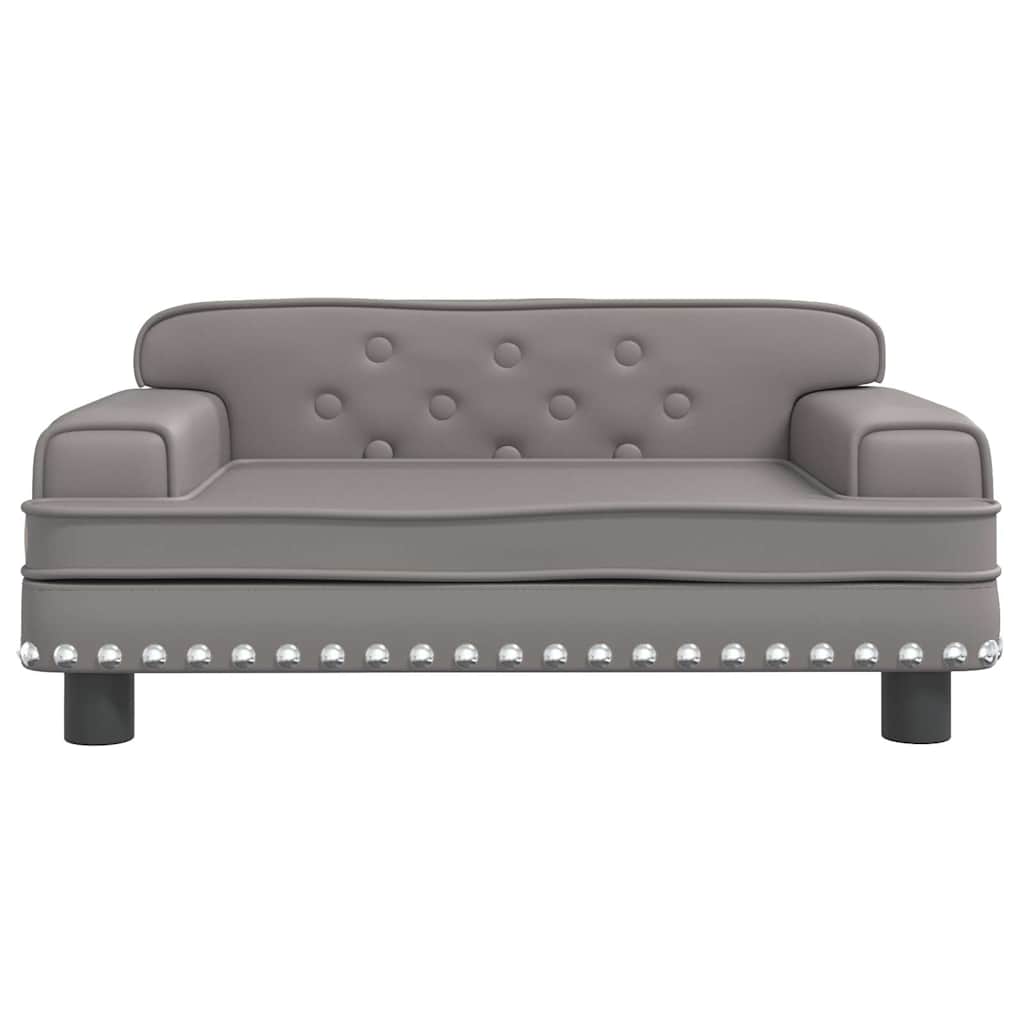Kids Sofa Grey Faux Leather Mini Attractive Design Kids Sofa