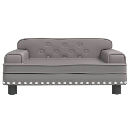 Kids Sofa Grey Faux Leather Mini Attractive Design Kids Sofa