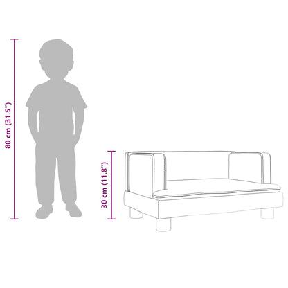 Kids Sofa Grey Faux leather, solid pine wood, foam Mini Modern