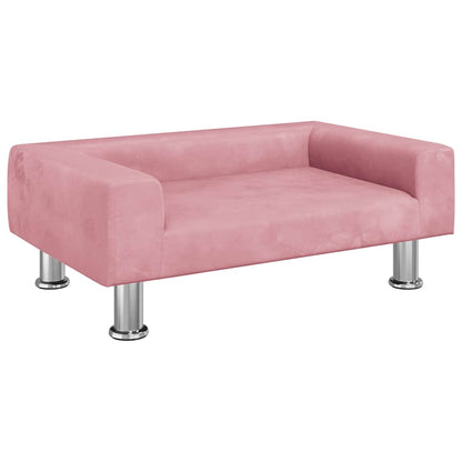 Kids Sofa Pink Velvet (100% polyester), solid pine wood Small