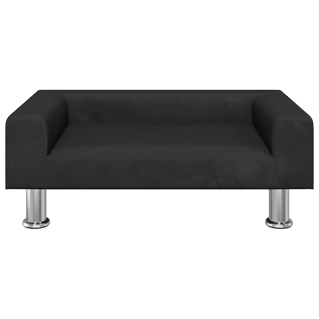 Kids Sofa Black Velvet (100% polyester), solid pine wood, foam Mini