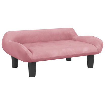 Kids Sofa Pink Velvet (100% polyester), solid pine wood Mini