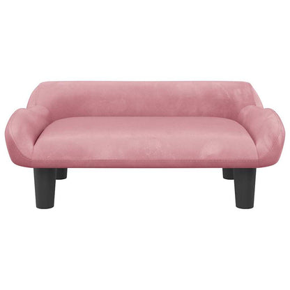 Kids Sofa Pink Velvet (100% polyester), solid pine wood Mini
