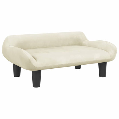 Kids Sofa Cream Velvet (100% polyester), solid pine wood, plastic