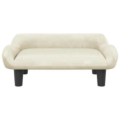 Kids Sofa Cream Velvet (100% polyester), solid pine wood, plastic